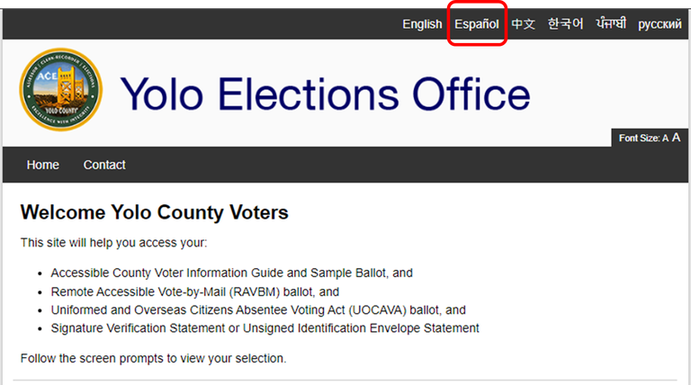 Translated Ballot 1 - Spanish